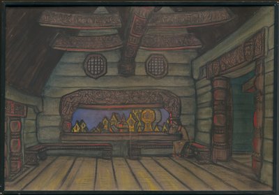 ヤロスラヴナのタワールーム、ボロディンのオペラ「イゴール王子」の装飾、1914年 作： Nicholas Roerich
