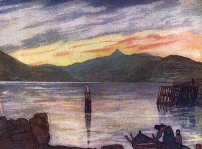 ノルウェーSundalsfjord（カラーリトグラフ 作： Nico Jungman