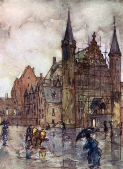 The Binnenhof, the Hague (カラーリトグラフ) 作： Nico Jungman