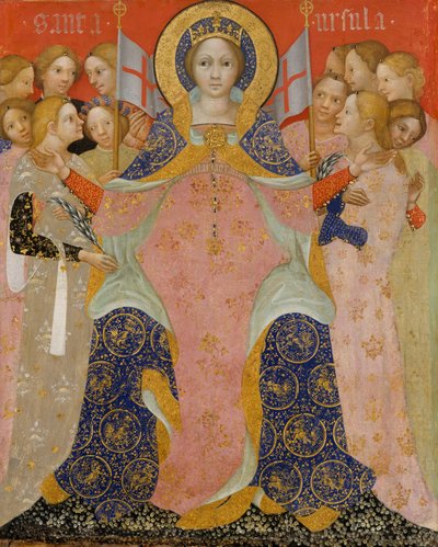 セントウルスラと乙女、1410年頃（木の上のテンペラと金） 作： Nicolò di Pietro