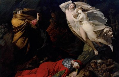 ダンテの地獄のフランチェスカ・ダ・リミニ、1810年。 作： Nicola Monti