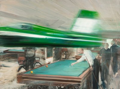 ビリヤード場、2016年（キャンバスに油彩） 作： Nicola Pucci