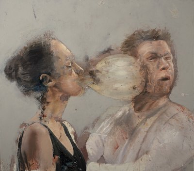 バブル・ボクサー・ガールII、2022年（キャンバスに油彩） 作： Nicola Pucci