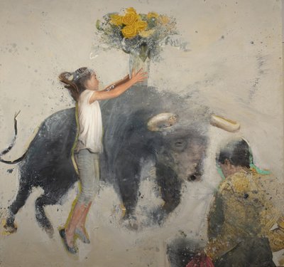 雄牛とローザ、2023年（キャンバスに油彩） 作： Nicola Pucci