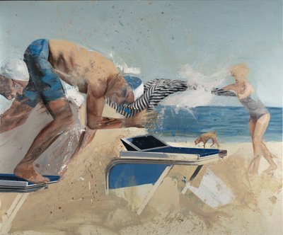 布と出発、2021年（キャンバスに油彩） 作： Nicola Pucci