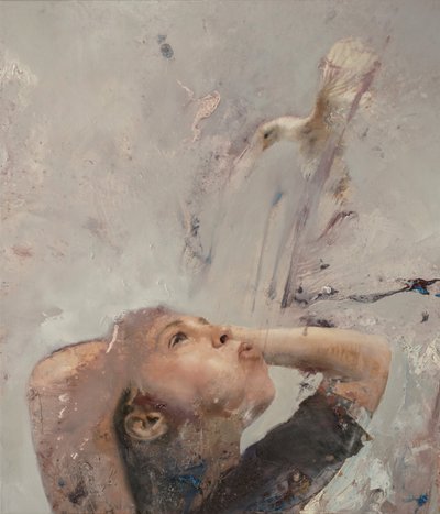 フライング・レッスンIV、2020年（キャンバスに油彩） 作： Nicola Pucci