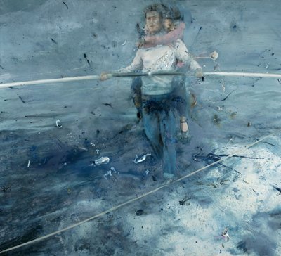 綱渡り、2021年（キャンバスに油彩） 作： Nicola Pucci