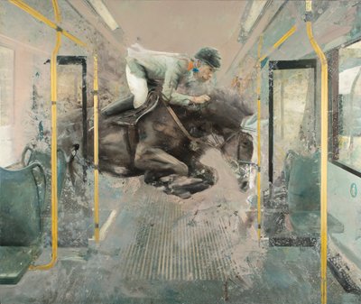 トラムジャンプII、2019年（キャンバスに油彩） 作： Nicola Pucci