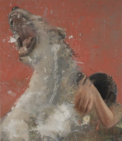 もたれかかる女性、2021年（キャンバスに油彩） 作： Nicola Pucci