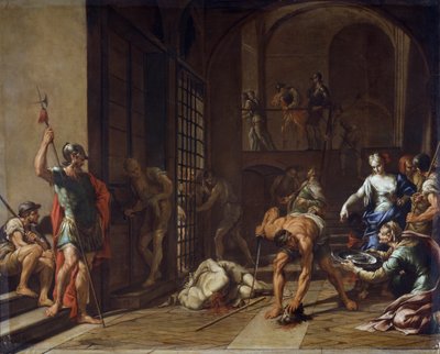 洗礼者聖ヨハネの斬首 ニコラ・ヴァッカロ作（1634-1709、または1720年頃）、キャンバスに油彩 作： Nicola Vaccaro