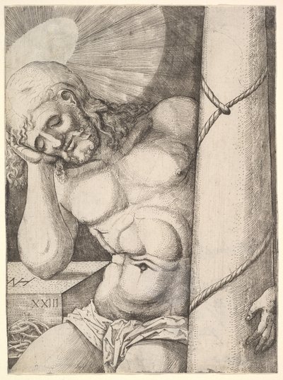 柱の悲しみの男、1523年。 作： Nicolaas Hogenberg