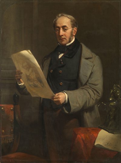 Jacob de Vos Jacobszoon (1803-1878) の肖像画。 アムステルダムのアート コレクターであり、ヒストリカル ギャラリー デ ヴォスのオーナー 作： Nicolaas Pieneman