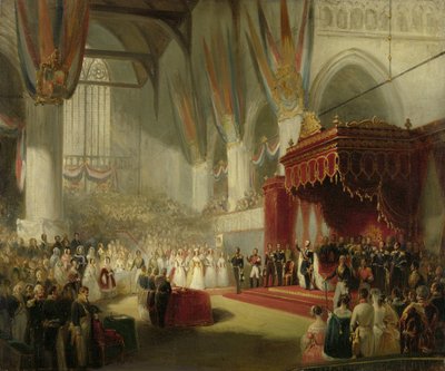 1840 年 11 月 28 日にアムステルダムの新教会で行われたウィリアム 2 世の就任式 作： Nicolaas Pieneman