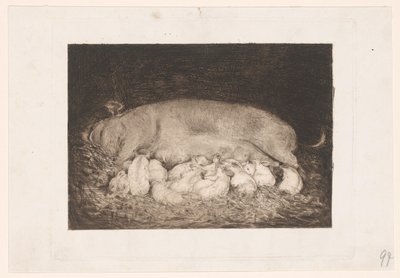 子豚と種をまく 作： Nicolaas van der Waay
