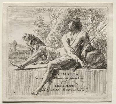 動物界: 口絵、羊飼い、犬 作： Nicolaes Berchem