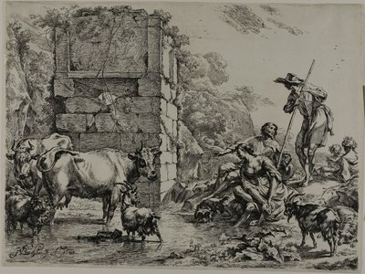 牛の飲酒 作： Nicolaes Berchem