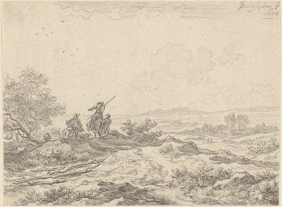 羊飼いのいる砂丘の風景 作： Nicolaes Berchem