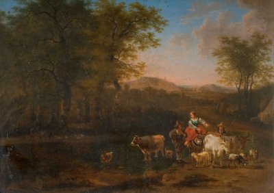 牧歌的な風景と人物、1683年。 作： Nicolaes Berchem