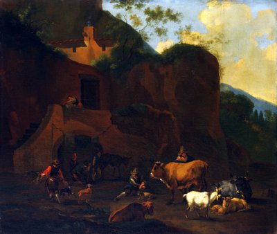 農民と牛、17世紀 作： Nicolaes Berchem
