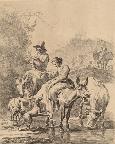 ロバの羊飼い。 作： Nicolaes Berchem