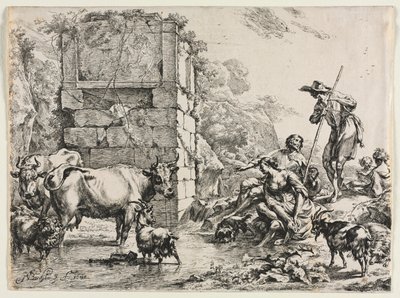 牛の飲酒 作： Nicolaes Berchem