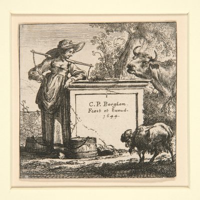 ミルクメイドと牛のセット 作： Nicolaes Berchem