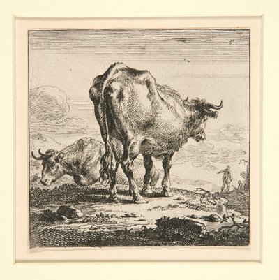 ミルクメイドと牛のセット 作： Nicolaes Berchem