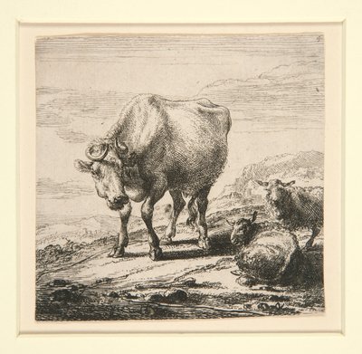 ミルクメイドと牛のセット 作： Nicolaes Berchem