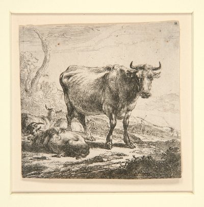 ミルクメイドと牛のセット 作： Nicolaes Berchem