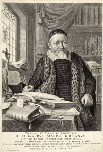 D.Leonardus Marius Goezanus, pub.1654年(木版画) 作： Nicolaes Cornelisz (c.1592 1655) Moeyaert