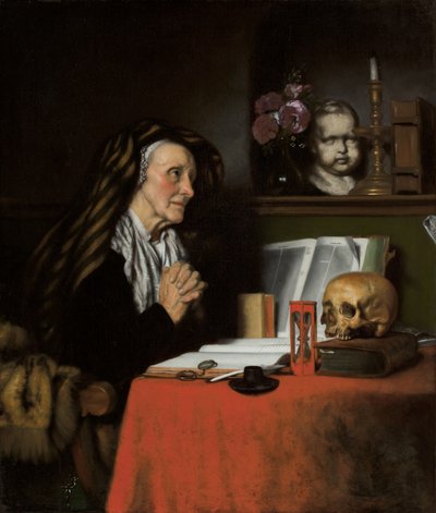 祈る老婆、1655年頃 作： Nicolaes Maes
