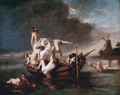 入浴（油彩・キャンバス 作： Nicolaes Maes