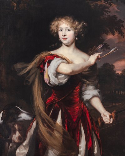 ダイアナとしての女性の肖像、1670〜90年頃（キャンバスに油彩） 作： Nicolaes Maes