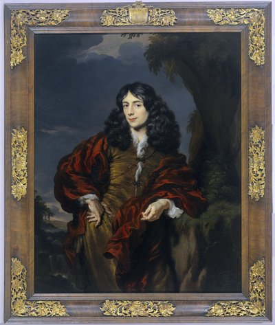 おそらくシモン・ヴァン・アルフェン (1650-1730) の若い男の肖像 作： Nicolaes Maes