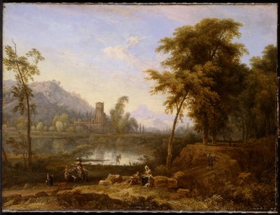 倒木のあるイタリアの風景 作： Nicolaes Piemont