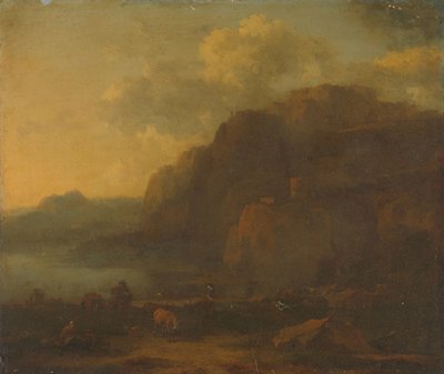 イタリアの風景 作： Nicolaes Pietersz Berchem