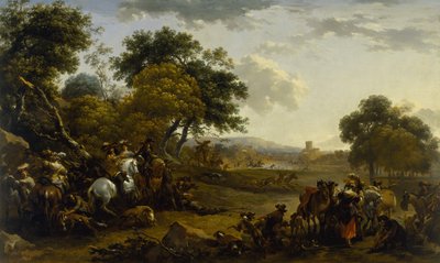 猟師のいる風景 作： Nicolaes Pietersz. Berchem