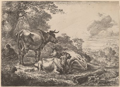 牛を休ませる 作： Nicolaes Pietersz Berchem