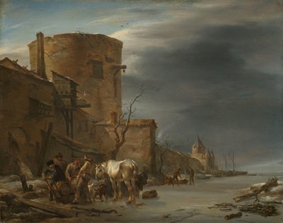 冬のハーレム城壁 作： Nicolaes Pietersz Berchem