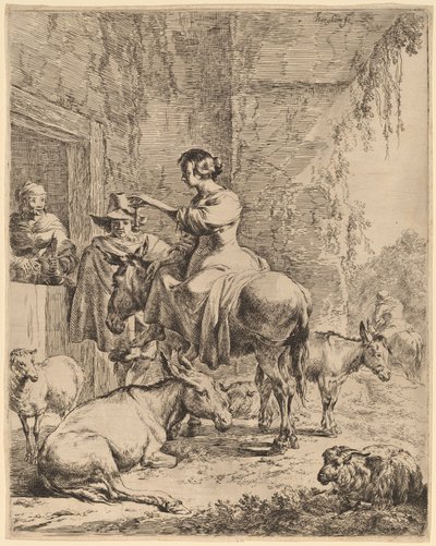 旅館前の休息 作： Nicolaes Pietersz Berchem