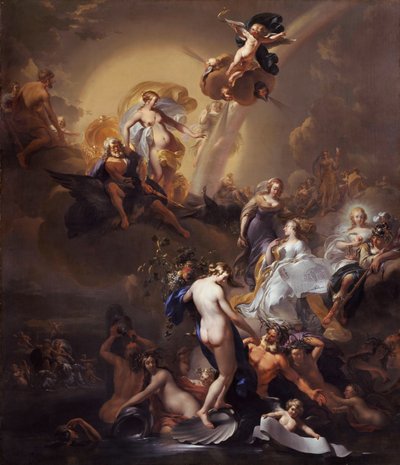 アムステルダムの拡張に関する寓話 作： Nicolaes Pieterszoon Berchem
