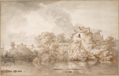 モントフォールト近くの川の風景 作： Nicolaes Pietersz. Berchem