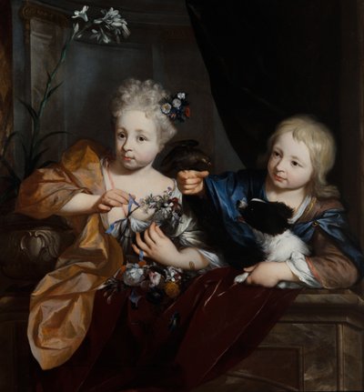 建築の中の少年少女 作： Nicolaes Verkolje