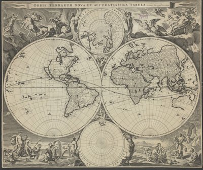 1690年頃の新しい正確な世界地図 作： Nicolaes Visscher