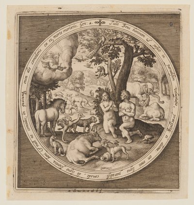 楽園のアダムとイヴ、天地創造から楽園追放まで 作： Nicolaes de Bruyn