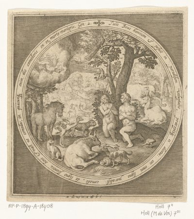 パラダイスのアダムとイブ 創造から楽園追放まで（シリーズタイトル） 作： Nicolaes de Bruyn