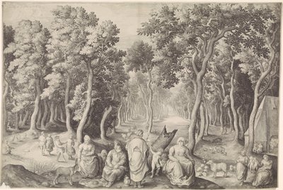 森の中の農民の家族 作： Nicolaes de Bruyn