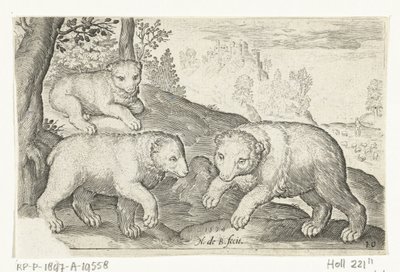 3 つのクマ Animalivm qvadrvpedvm (シリーズタイトル) 風景の中の動物（シリーズタイトル） 作： Nicolaes de Bruyn