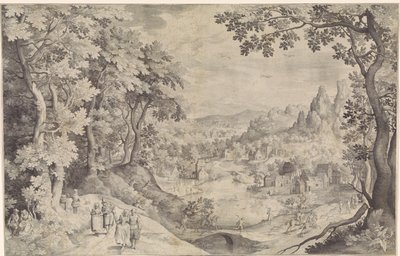 鹿狩りのある風景 作： Nicolaes de Bruyn