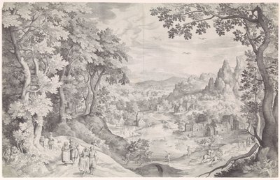 鹿狩りのある風景 作： Nicolaes de Bruyn